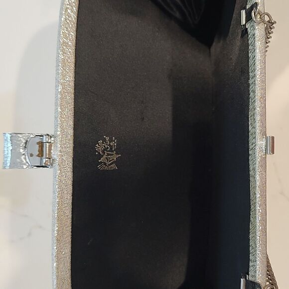 Vintage After Five Special Occasion Clutch/Handbag in Metallic Silver - Picture 9 of 10